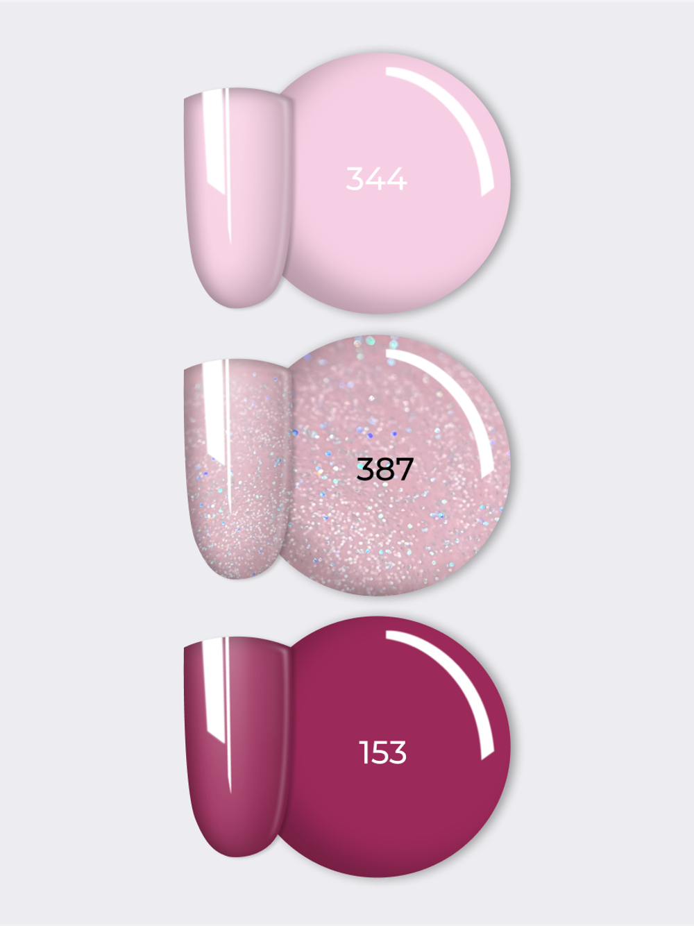 NR Solid Gel Mix Твердые гель-лаки Palette 08 (344, 387, 153), 3х5г