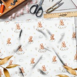 Ткань ниагара мишка с удочкой