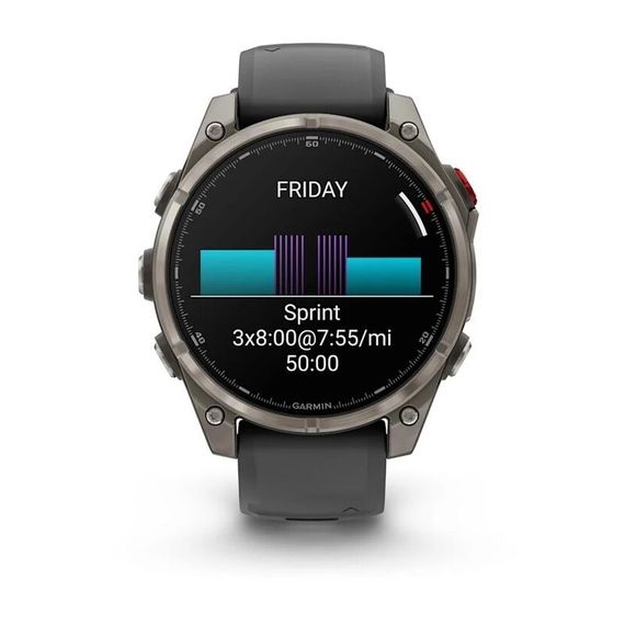 Часы GARMIN FENIX 8 PRO 47mm Amoled Sapphire Lens Titanium With Graphite/Black Silicone Band