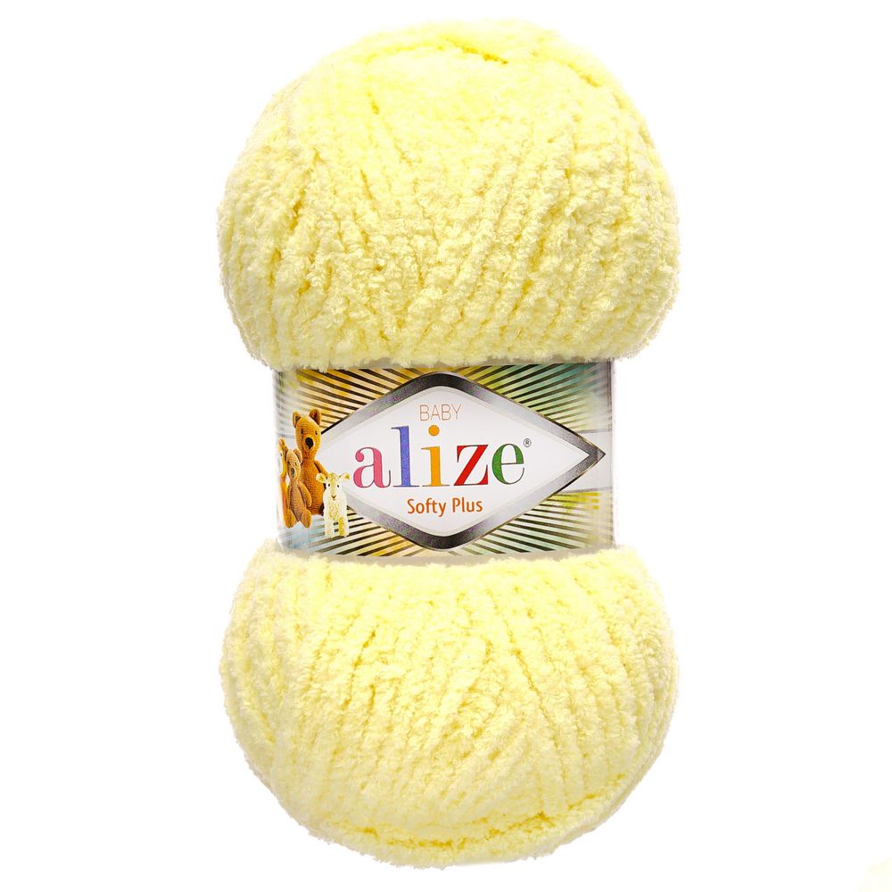 Пряжа Alize (Ализе) Softy Plus / уп.5 мот. по 100 г, 120м, 013 желтый A