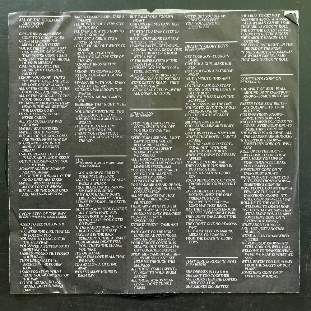 Ian Hunter ‎– All Of The Good Ones Are Taken (США 1983г.)