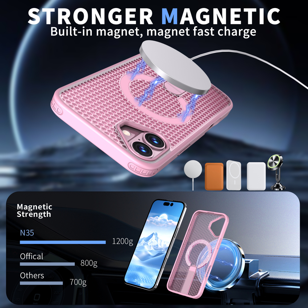 Прозрачный чехол Mesh Pro Magnetic Case для iPhone 16 Plus