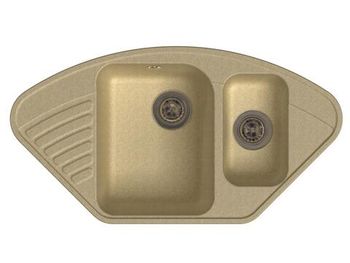 GranFest QUARZ (ECO-14) Мойка  угл.1,5 чаш. 930*500 (бежевый) арт.GF-Z--