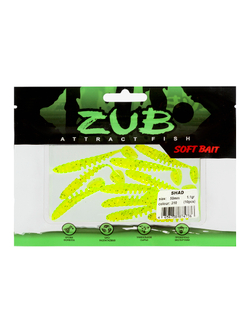 Приманка ZUB-SHAD  50мм(2")-10шт, (цвет 310) желтый с блестками