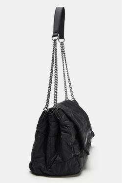 ZARA СУМКА С КЛАПАНОМ В СТИЛЕ РОК, ЧЕРНЫЙ