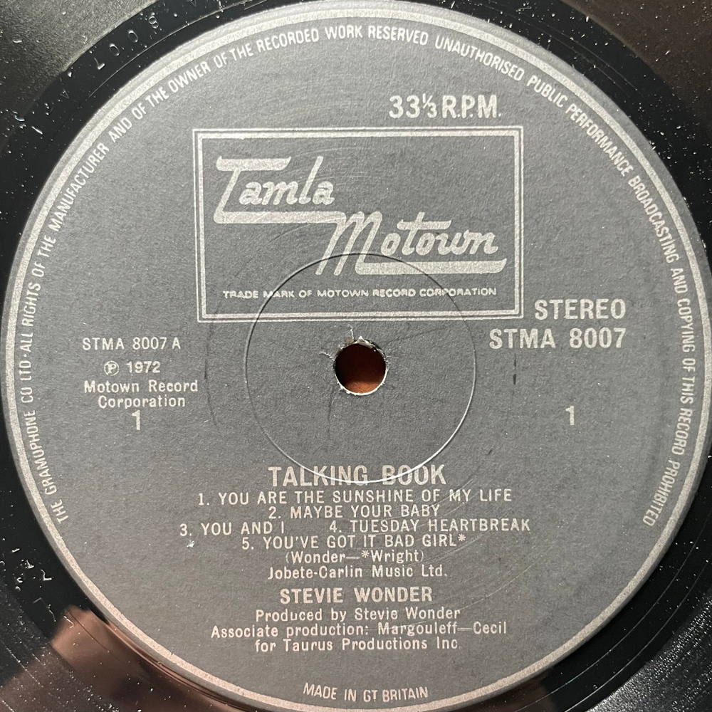 Stevie Wonder ‎– Talking Book (Англия 1973г.)