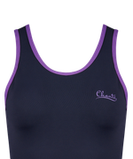 Майка гимнастическая Daniela Black/Purple, полиамид, детский