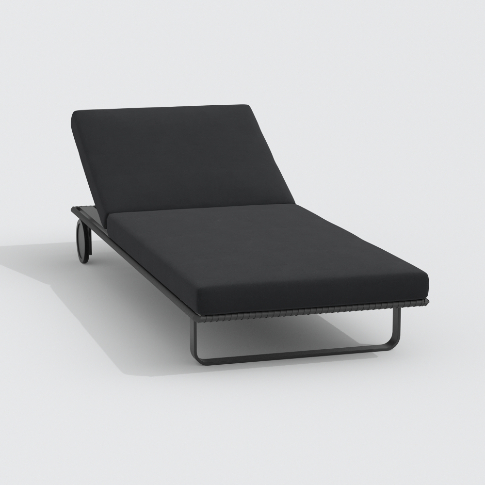 Шезлонг Ideal Patio КОСТА на колесах черный - каркас карбон