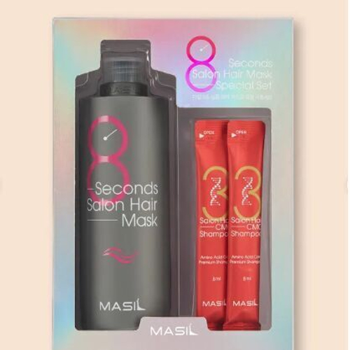 Набор для домашнего ухода "Салонный эффект" Masil 8 Seconds Salon Hair Mask Special Set, 350мл + 8мл *2шт