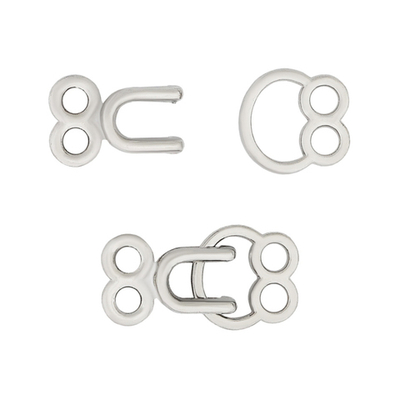 Крючки пришивные декоративные 12х22 мм, nickel, серебро, никель, 12 шт