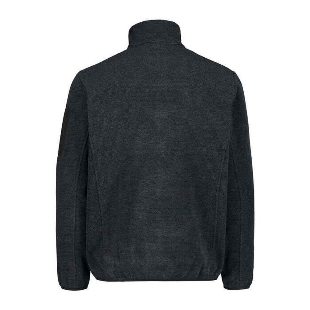 Толстовка флисовая CMP Men's jacquard Knit-Tech fleece with rhombus motif, артикул 38H2237, цвет TITANIO-NERO (02UM)