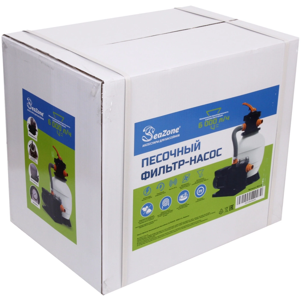Насос-фильтр песочный для бассейнов CLP4003F, 6000 л/ч, Seazone