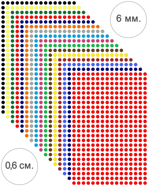Виниловые наклейки для упаковки и маркировки Policomprint M35. 6 мм. 384 шт.