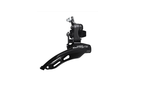 Переключатель передний Shimano Tourney, TZ510, 3x6/7 скоростей, нижняя тяга, 48T, хомут 28.6мм, угол наклона 66-69°, черный, без упаковки