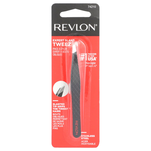 Revlon, Пинцет со скосом, черный, 1 шт.