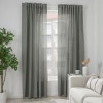 Комплект штор IKEA TIBAST (ТИБАСТ), Темно-зеленый, 145х250 см, 2 шт