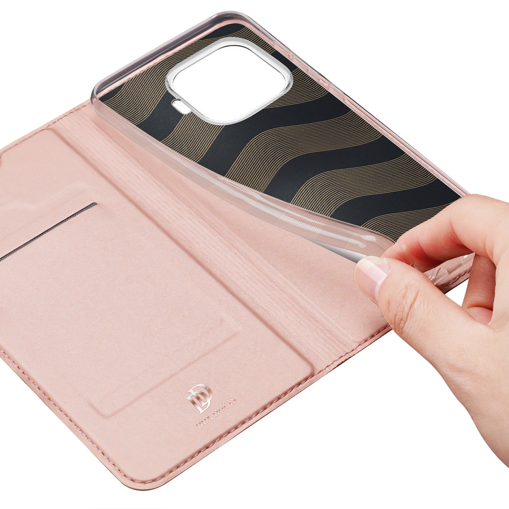 Чехол книжка розового цвета для смартфона Xiaomi 17T, серия Skin Pro Series от Dux Ducis
