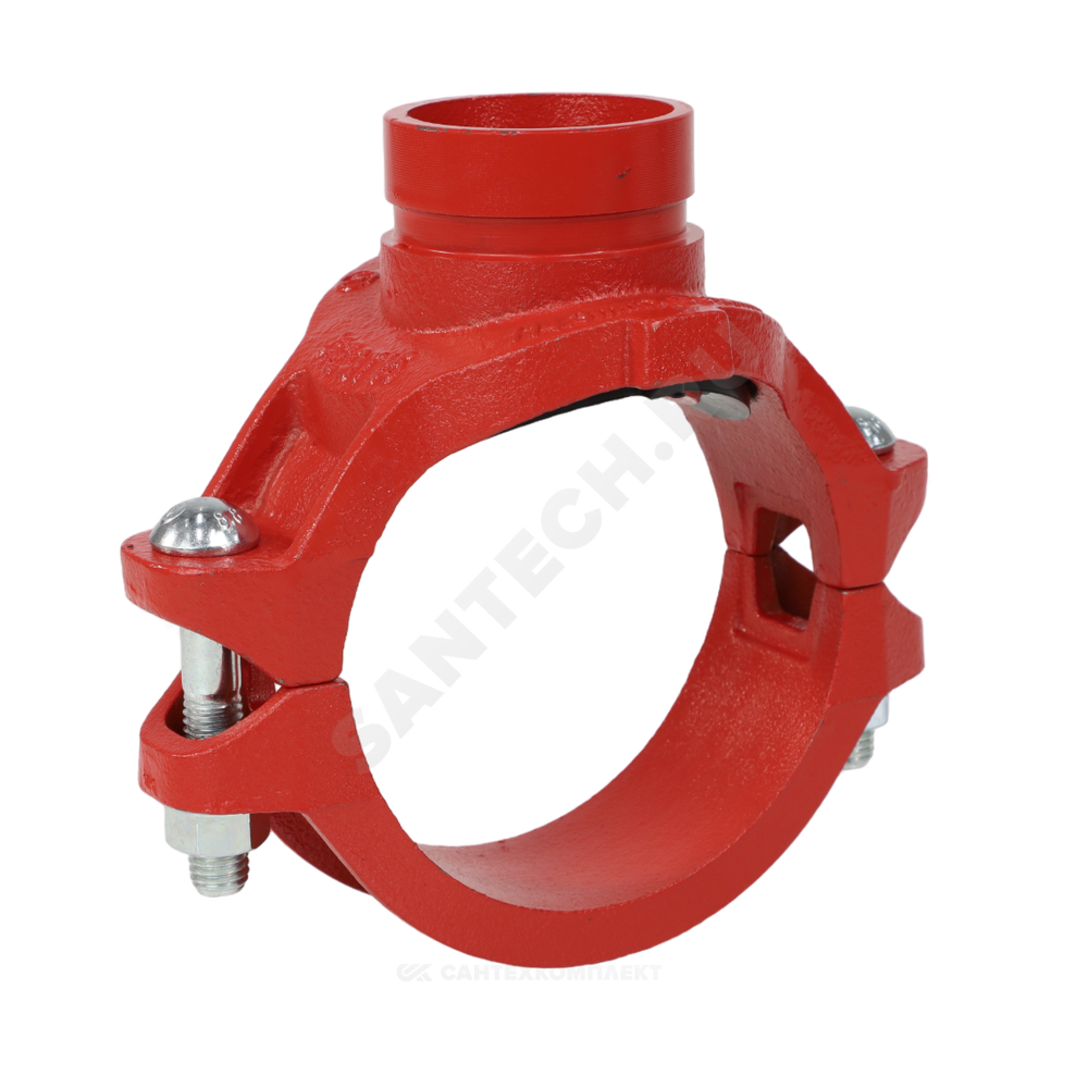 Отвод (седелка) под муфту грувлок ковкий чугун XGQT15 Ду100х25(Дн114х34) Ру25 JIANZHI