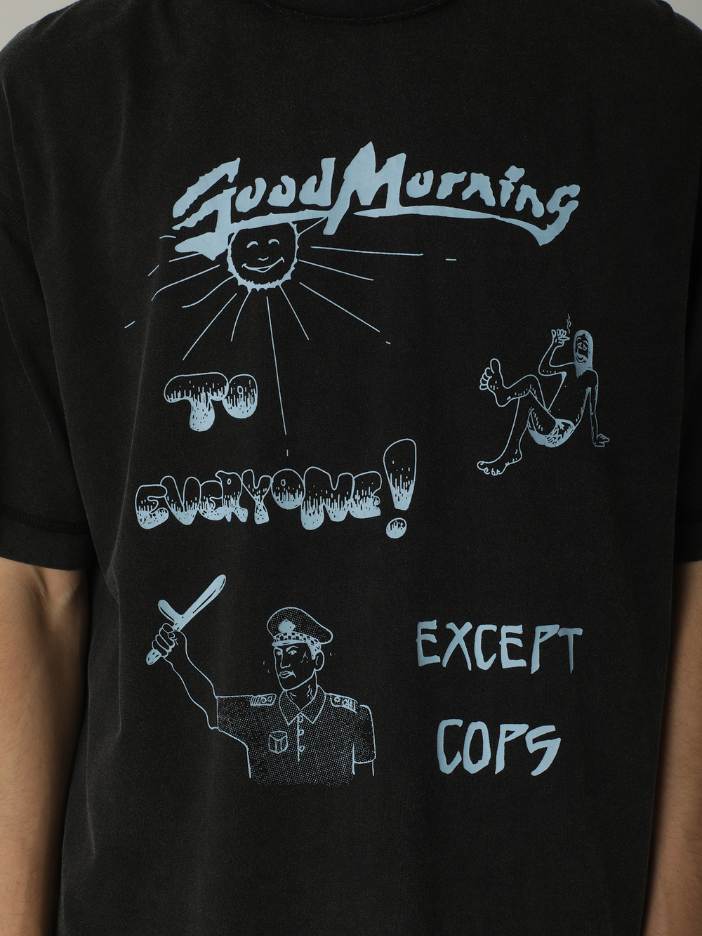 Мужская Футболка Good Morning Cops Vintage Wash