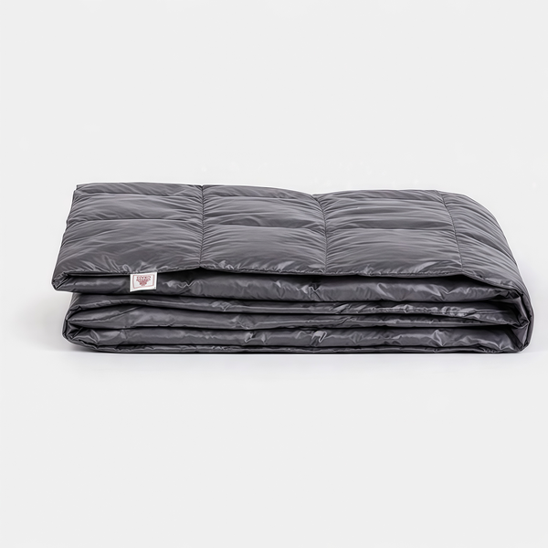 Плед дорожный пуховый 140х200 German Grass Travel Plaid Graphite серый