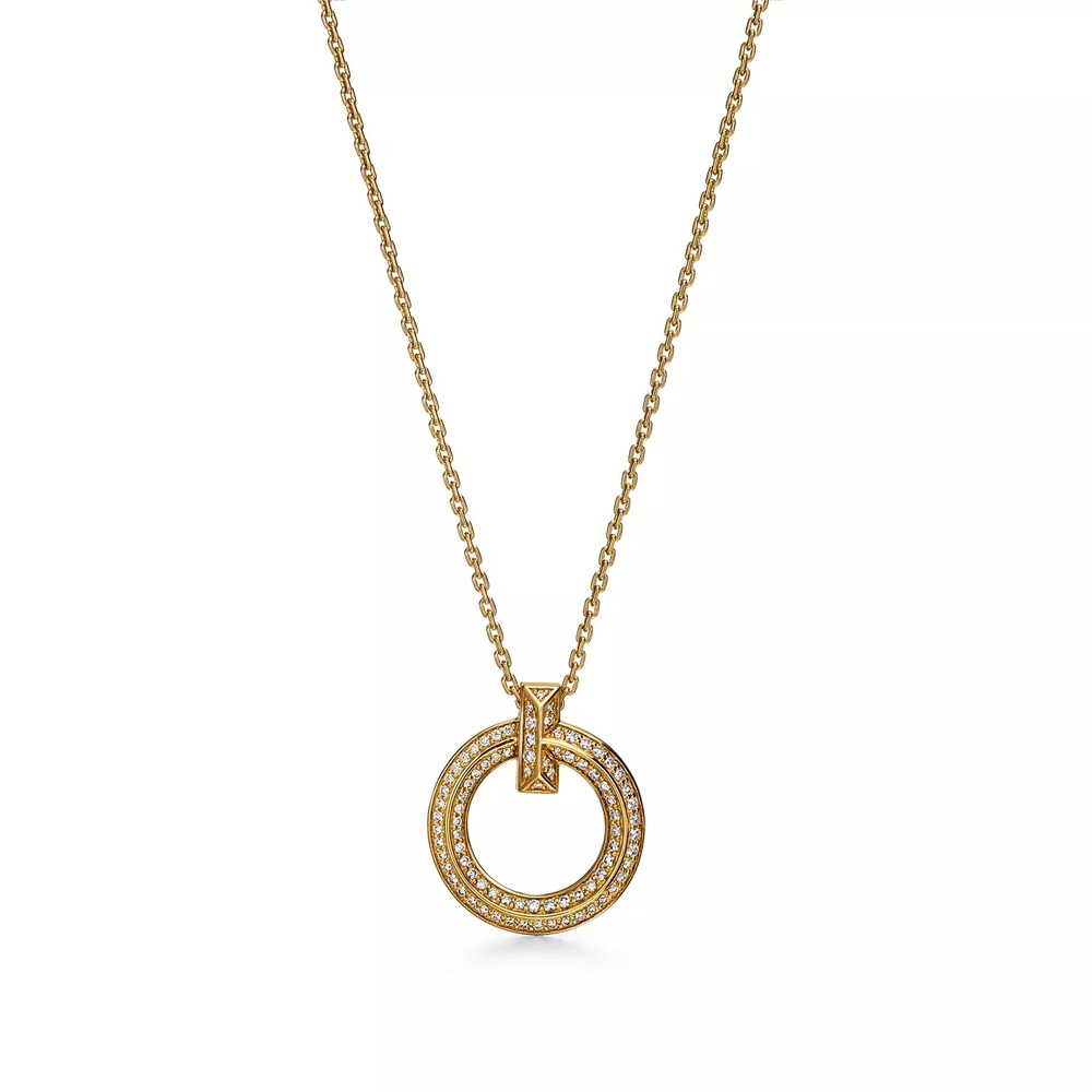 Подвеска из жёлтого золота 18k с бриллиантами, Tiffany. 💠 T1 Narrow Pendant