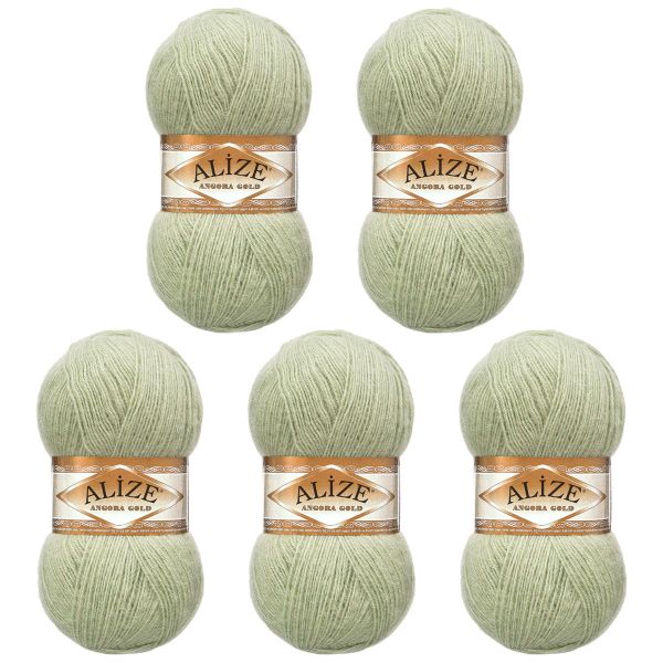 Пряжа Alize (Ализе) Angora Gold / уп.5 мот. по 100 г, 550м, 267 оливковый А