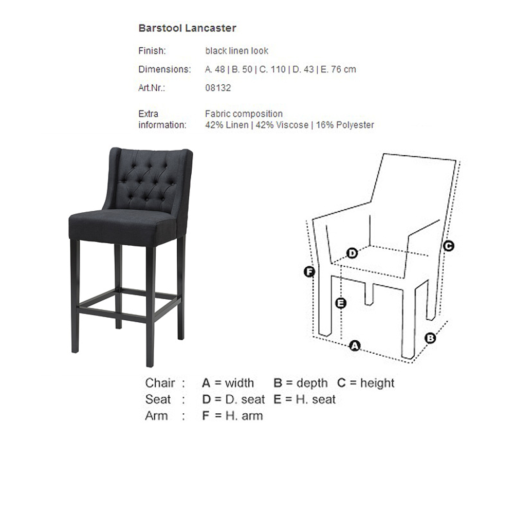 Барный стул Eichholtz Lancaster, черный