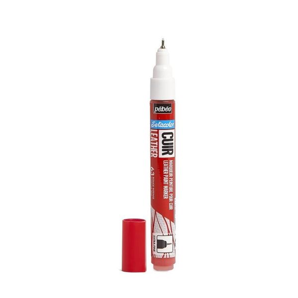 Маркер по коже Setacolor 0.7 перо круглое, 6 шт, 295663 Красный интенсивный, Pebeo, 295663