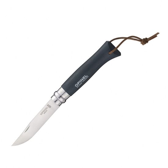 Складной нож Opinel №8 Trekking, нержавеющая сталь, черный c клинком из стали Sandvik™ 12С27, рукоять дерево (Граб)