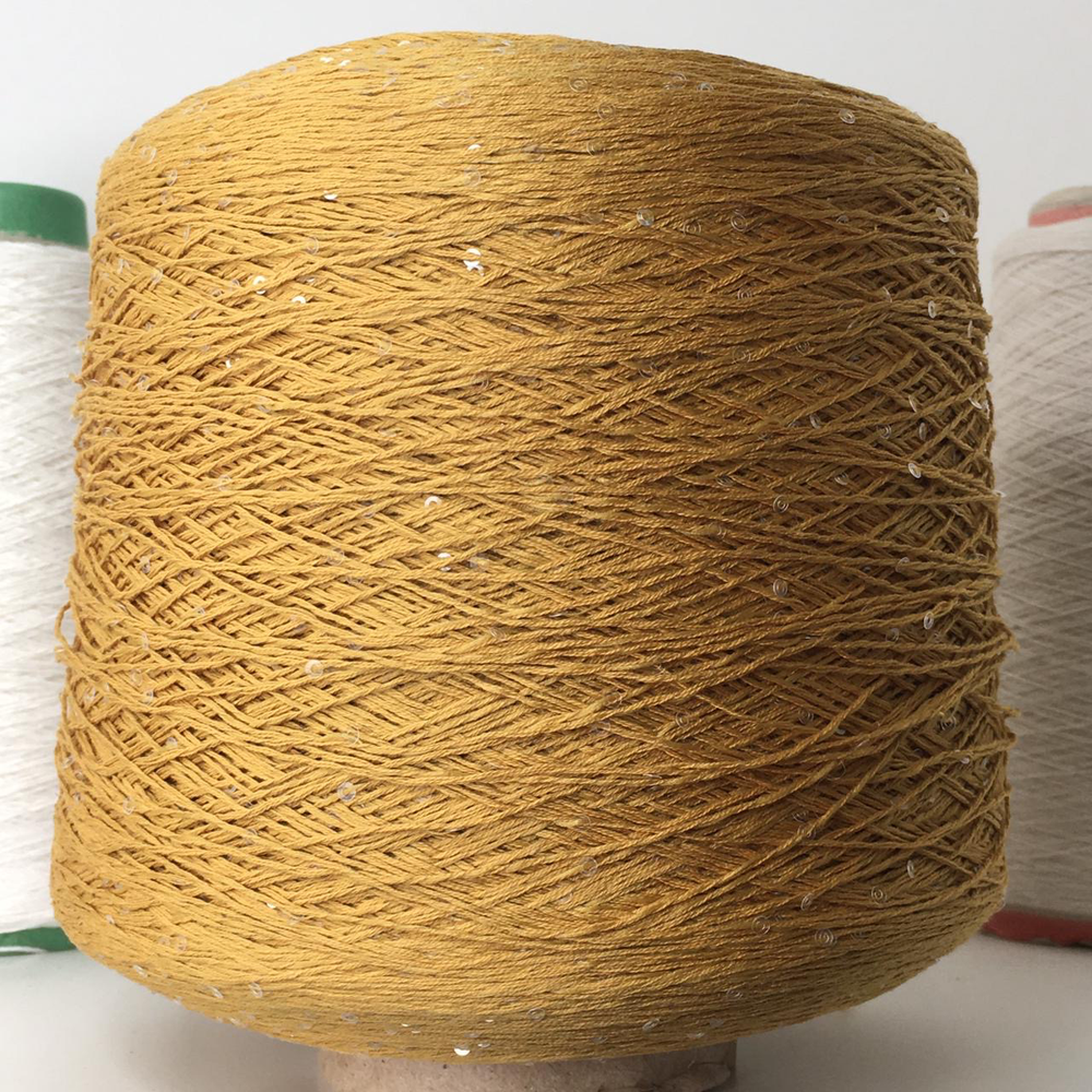 PAILLUX - D&C yarns; 96% хлопок, 4% пайетки; 560м/100гр; цвет: горчичный;