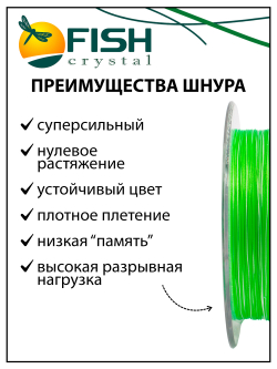 Плетеный шнур для рыбалки Fish Crystal BRAID UPGRADE PE X8 150 м, #0.4, 0.08 мм, 3.6 кг, 8 lb