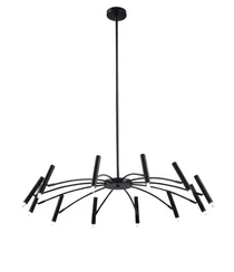 Люстра подвесная светодиодная NewRgy D2122-DW-12 BLACK, 12×10 Вт, чёрная