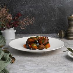 Тарелка d 25,5 см h3 см с широкими полями белая фарфор P.L. Proff Cuisine [6]