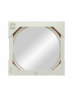 Зеркало "Millenium Brown Led" D 650 на ремне из натуральной кожи коричневого цвета