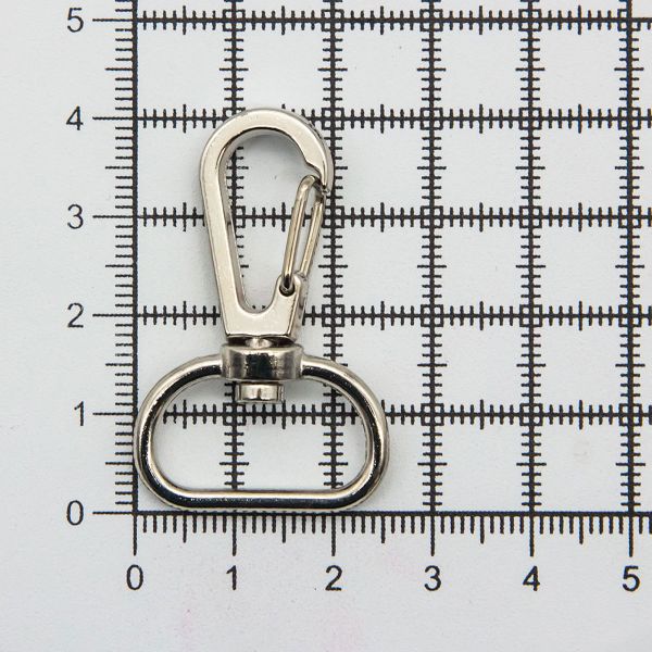 Карабин металл 20.0 мм (41х26 мм), цв.никель, 20 шт