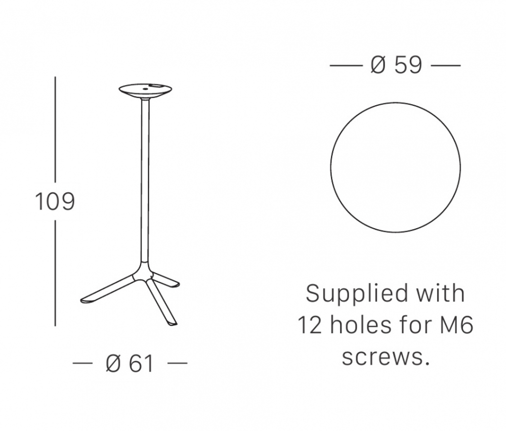 Стол ламинированный барный складной Scab Design Tripe Folding, голубой, цементный
