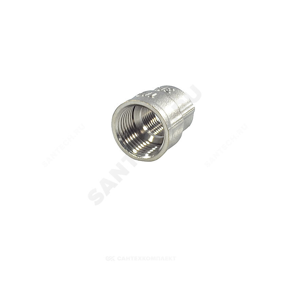 Муфта латунь никель переходная Ду 40х25 (1 1/2"х1") ВР/ВР SantechSystems