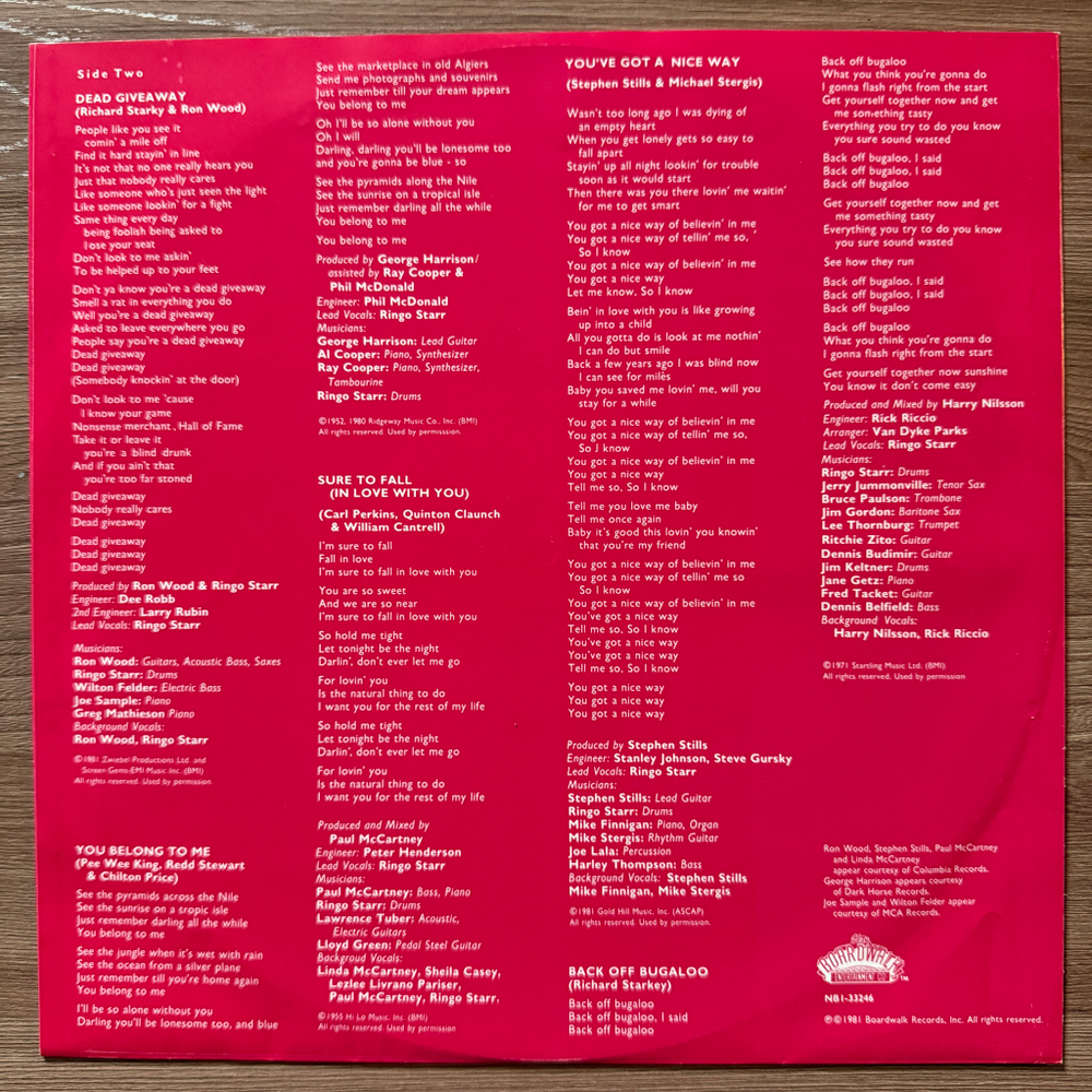 Ringo Starr ‎– Stop And Smell The Roses (Швеция 1981г.)