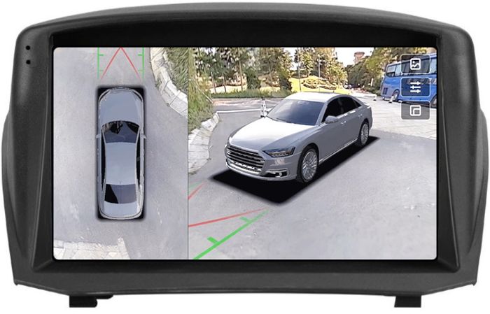 Магнитола для Ford Fiesta MK6 2008-2012 (красный БК, рамка тип 2) - Teyes CC3-2K-360 на Android 10, Быстрая, 2K QLED, CarPlay, 4G SIM-слот, 4 камеры в комплекте