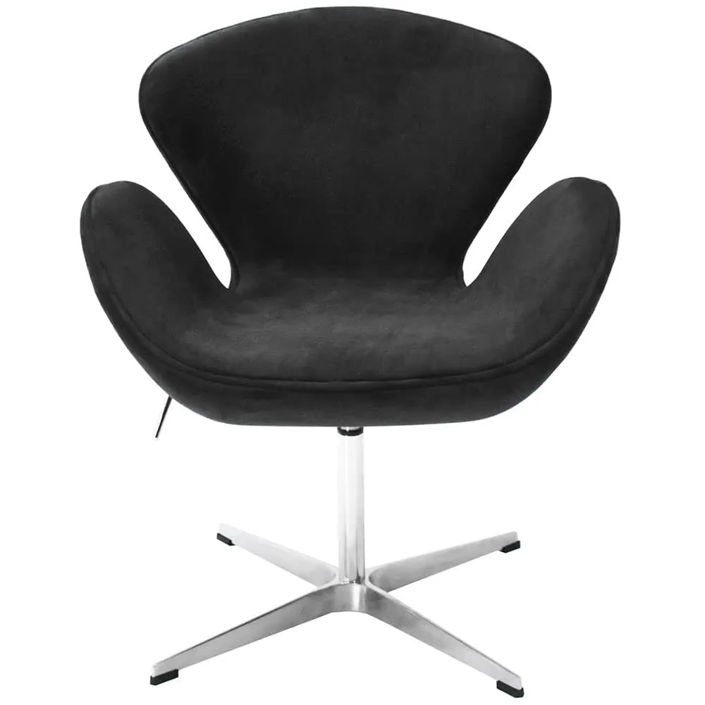 Кресло Bradex Home SWAN STYLE CHAIR графит, искусственная замша