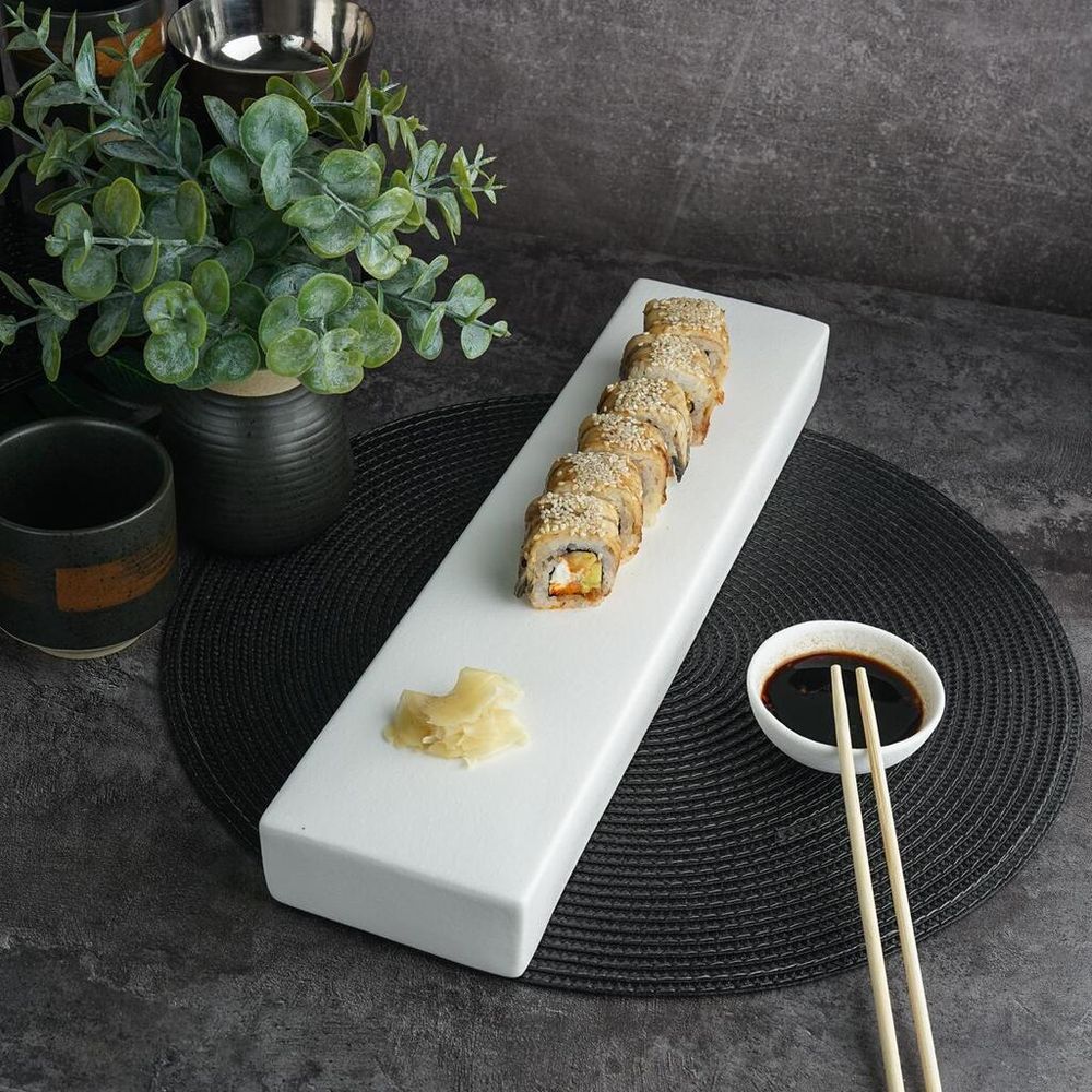 Блюдо прямоугольное 41*10 см h4 см брусок для закусок White Matt Panasia P.L. Proff Cuisine [1]