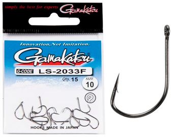 Крючки Gamakatsu LS-2033F NEW LABEL EYED HOOKS BLACK разм. 10 15шт.