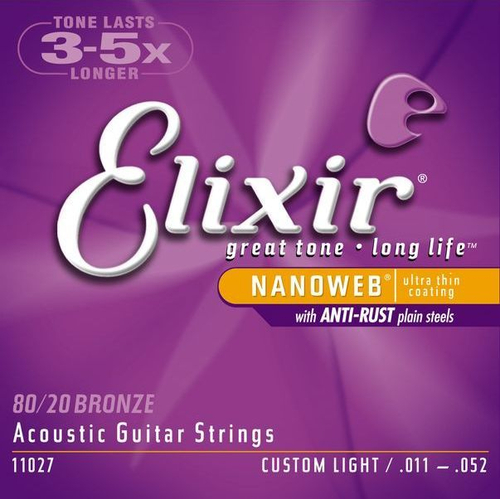 Elixir 11027 NanoWeb струны для акустической гитары
