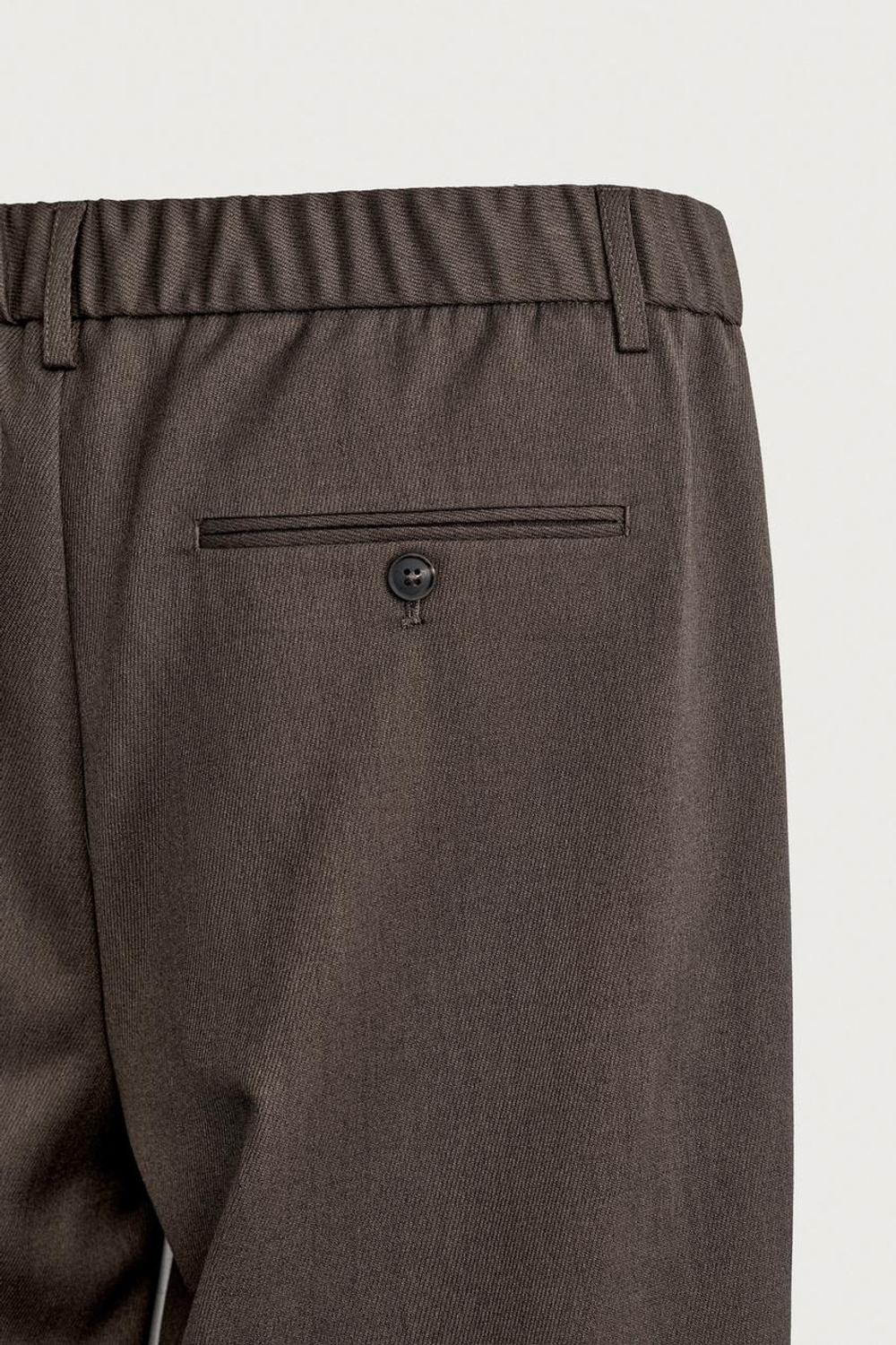 ZARA БРЮКИ SLIM FIT СО СКЛАДКАМИ, КОРИЧНЕВЫЙ