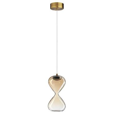 5093/4LA PENDANT ODL25 357 античн.бронза/янтарный градиент/прозрачн./металл/стекло Подвес LED 4W 4000K 388Лм GLESSI