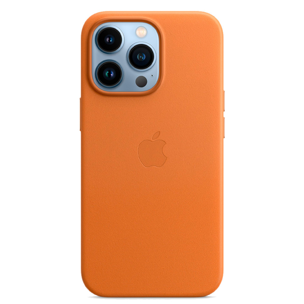 Кожаный чехол с поддержкой MagSafe Apple Leather Case для iPhone 13 Pro, Golden Brown (Золотистая охра)