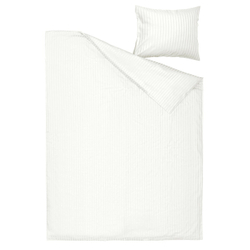 IKEA NATTJASMIN  (ИКЕА НАТТЙАСМИН)  -  Пододеяльник и наволочка - белый 150x200/50x60 см