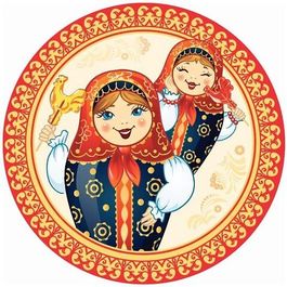Тарелки бумажные ламинированные "Матрешки" 18см., 6шт./уп.