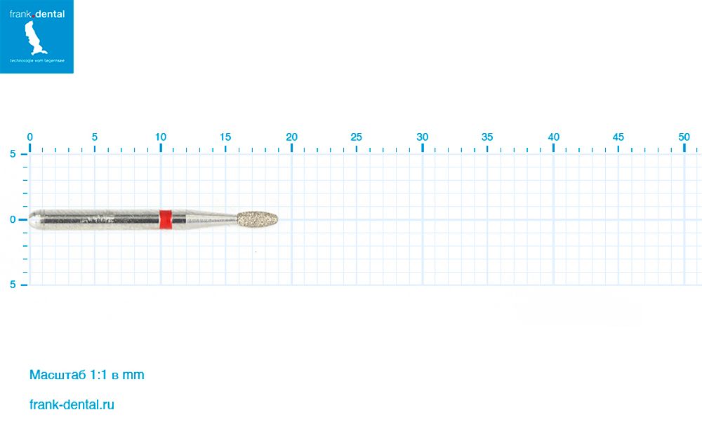 Бор алмазный красный Frank Dental типа FG - D.379.014.F.FG
