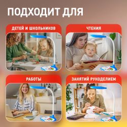 Настольный светильник ЭРА NLED-433-6W-BU ФИКСИКИ светодиодный синий | Светодиодные настольные лампы